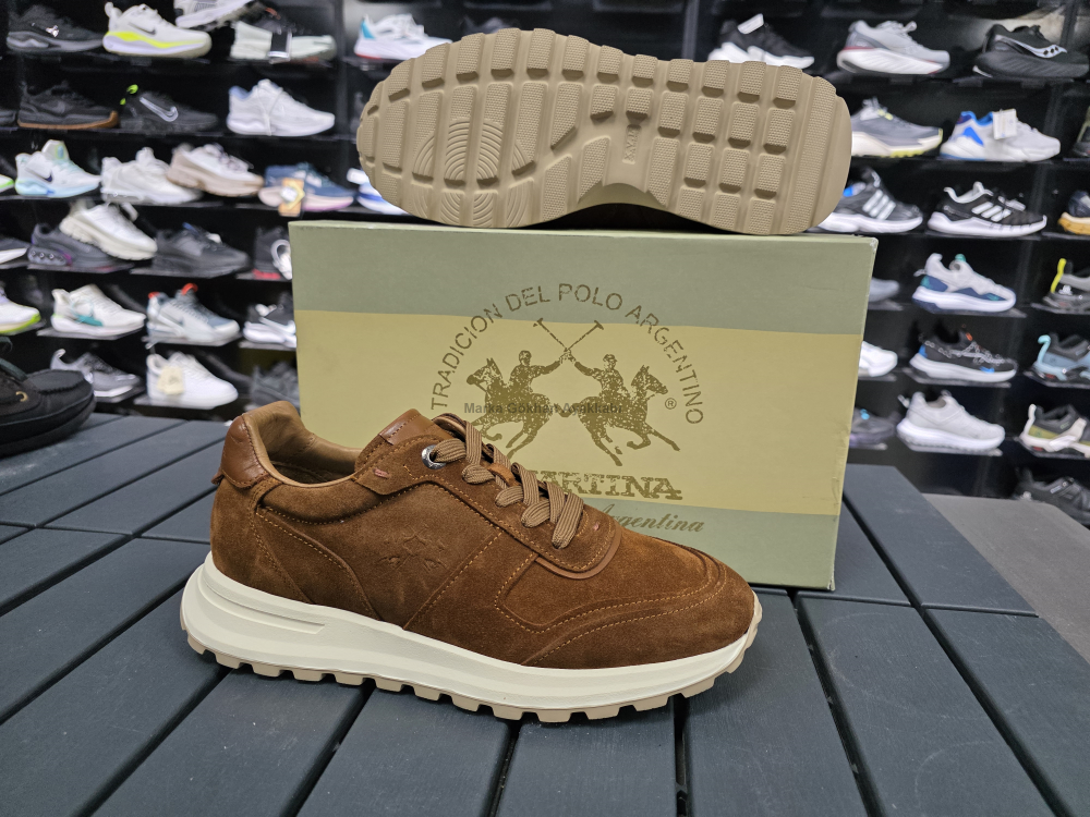 La martina hakiki deri erkek sneakers